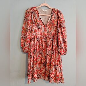 Entro Floral Long Sleeve Dress | Multi-Color | Medium
